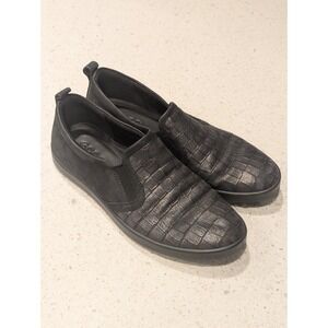 Women's Ecco Aimee Croc Embossed Leather Slip On loafers Shoes Sz 39 US 8 / 8.5